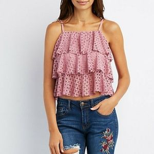 Lace Ruffle Tank Top